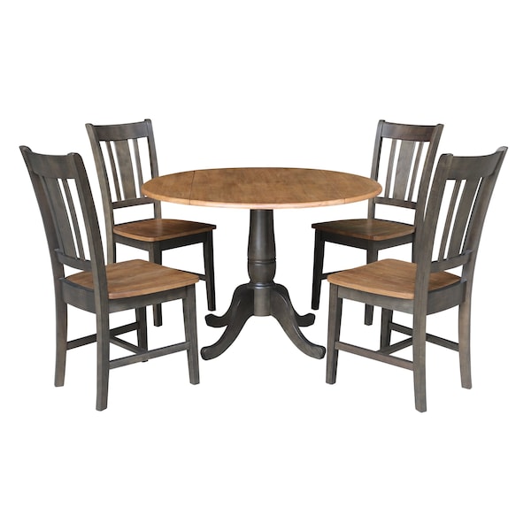 International Concepts Round 42 in W, 42 in L, 29.5 in H, Wood, Hickory/Washed Coal K45-42DPT-C10-4 - main